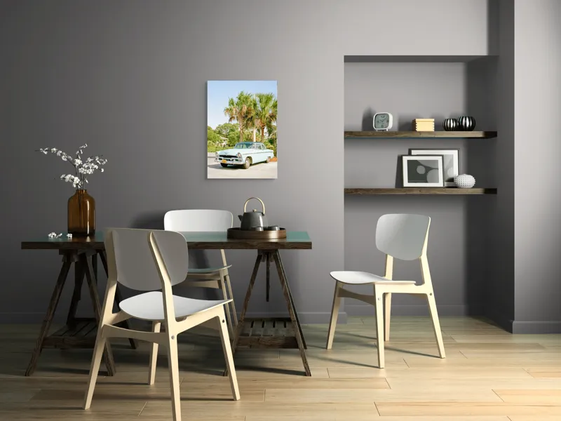 Tablou Canvas, "Mașina nostalgiei sub palmieri verzi", 50 x 70 cm – poza 5