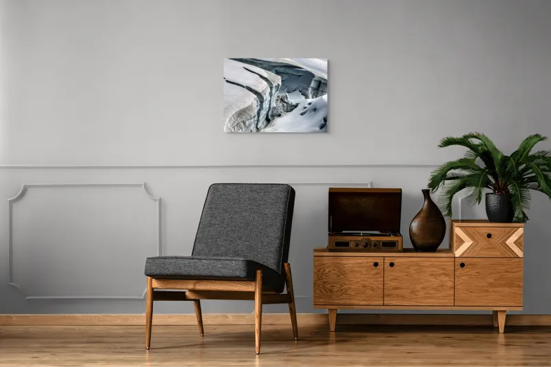 Tablou Canvas pe tema peisaj glaciar cu ghețari în nuanțe de albastru și alb, 70 x 50 cm – poza 4