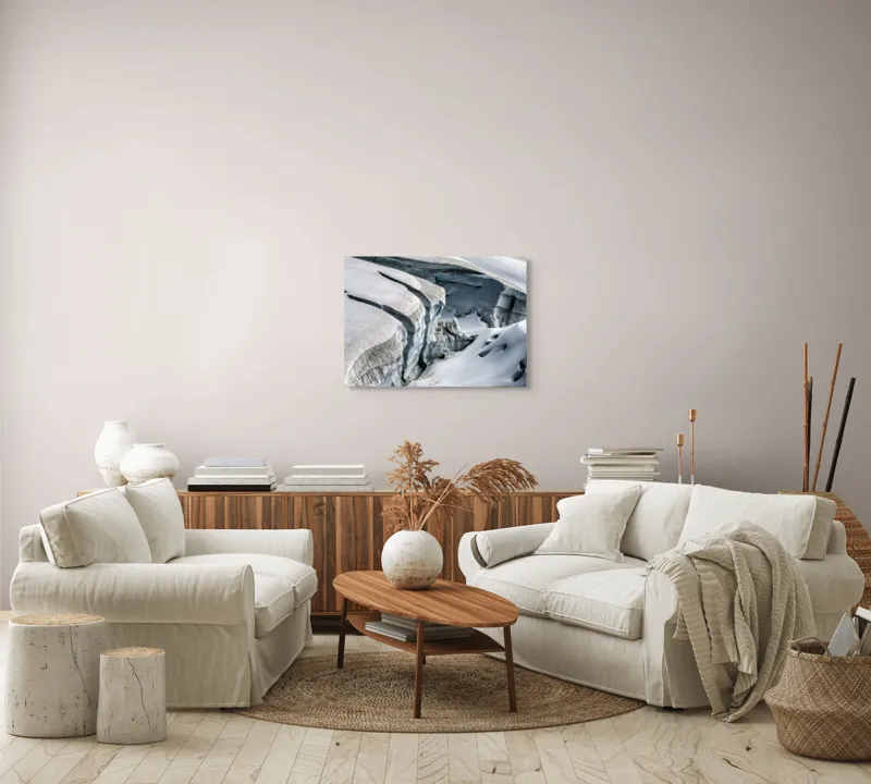 Tablou Canvas pe tema peisaj glaciar cu ghețari în nuanțe de albastru și alb, 70 x 50 cm – poza 6