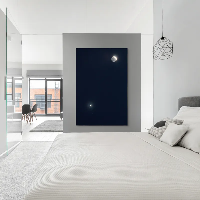 Tablou Canvas, "Luna și Steaua Strălucitoare în Noapte", 100 x 150 cm – poza 5
