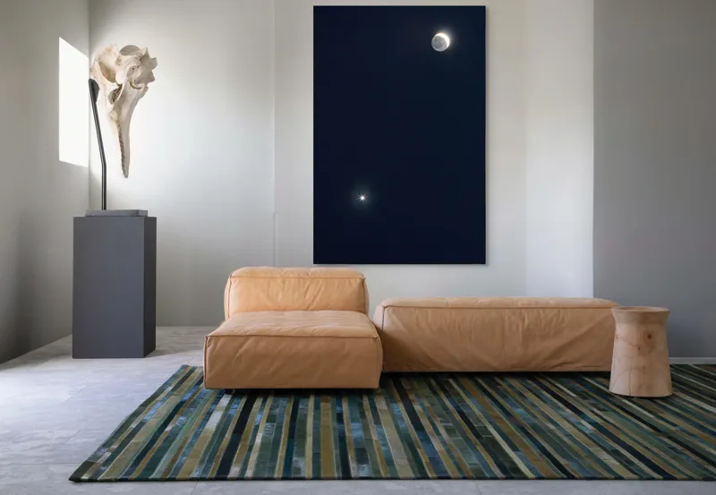 Tablou Canvas, "Luna și Steaua Strălucitoare în Noapte", 100 x 150 cm – poza 7