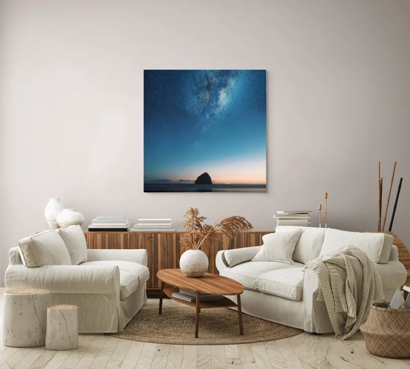 Tablou Canvas, "Steaua nopții peste oceanul tainic", 100 x 100 cm – poza 3