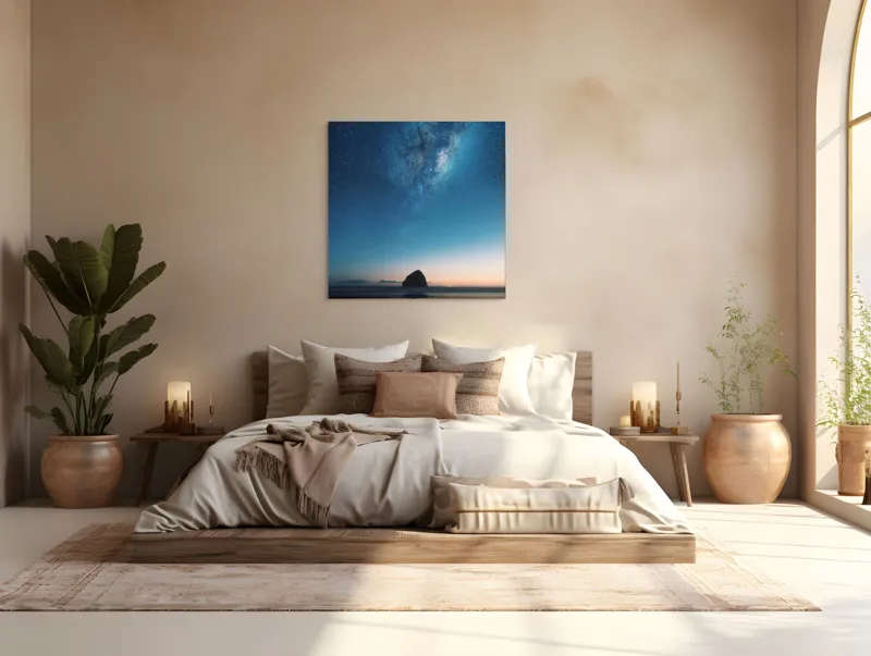 Tablou Canvas, "Steaua nopții peste oceanul tainic", 100 x 100 cm – poza 4