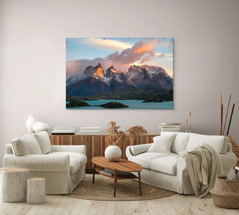 Tablou Canvas, "Munți maiestuoși sub cer înnourat", 150 x 100 cm – poza 3