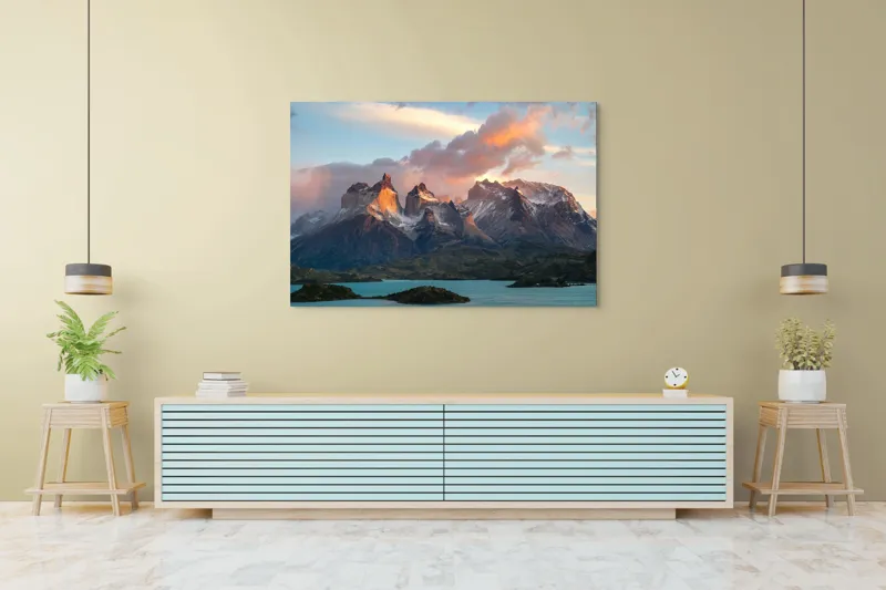 Tablou Canvas, "Munți maiestuoși sub cer înnourat", 150 x 100 cm – poza 6