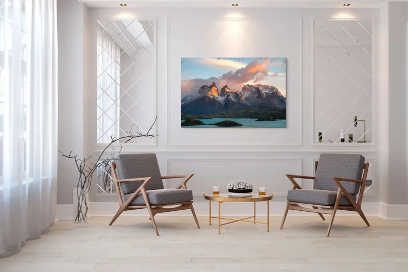 Tablou Canvas, "Munți maiestuoși sub cer înnourat", 150 x 100 cm – poza 7