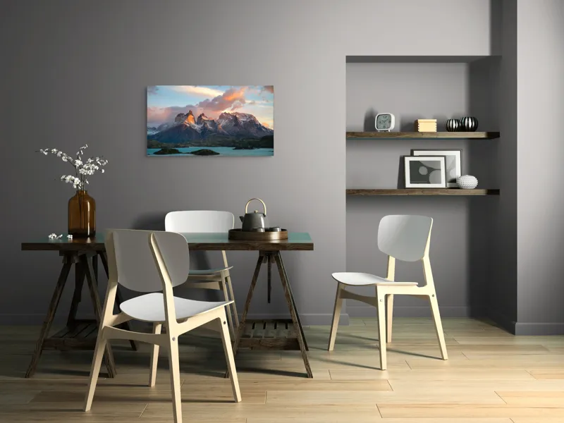 Tablou Canvas, "Munți maiestuoși sub cer înnourat", 90 x 50 cm – poza 3