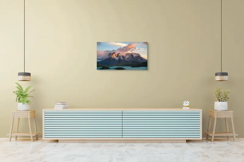 Tablou Canvas, "Munți maiestuoși sub cer înnourat", 90 x 50 cm – poza 5