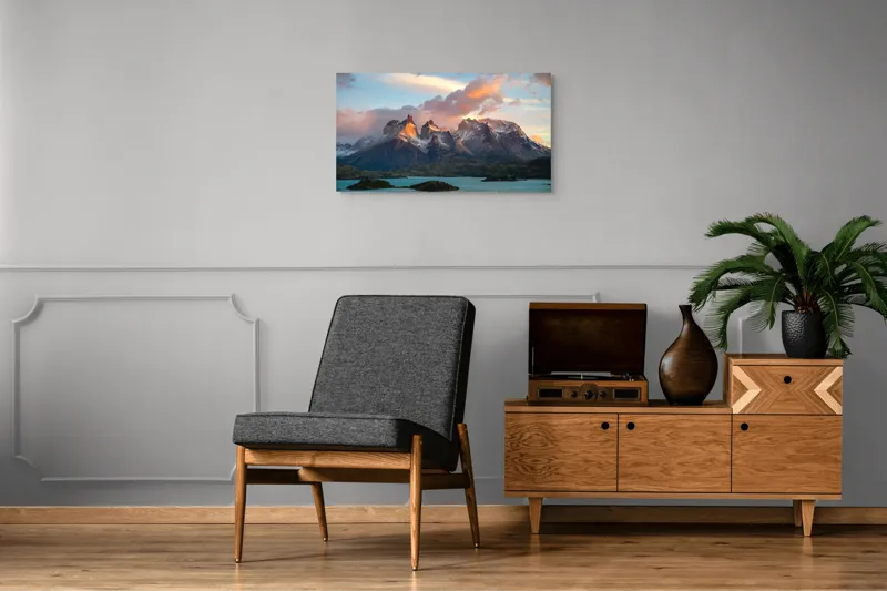 Tablou Canvas, "Munți maiestuoși sub cer înnourat", 90 x 50 cm – poza 6
