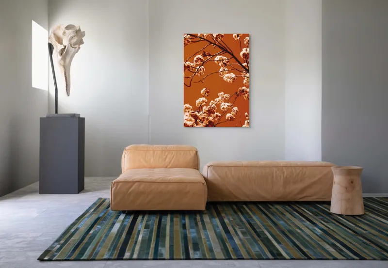 Tablou Canvas, "Flori de cireș sub cerul portocaliu", 70 x 100 cm – poza 7