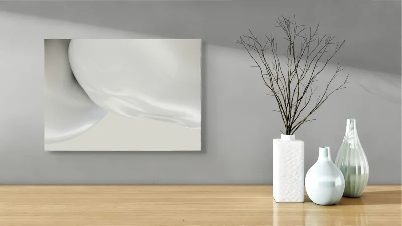 Tablou Canvas, "Unduiri de lumină și umbră albă", 54 x 39 cm – poza 3