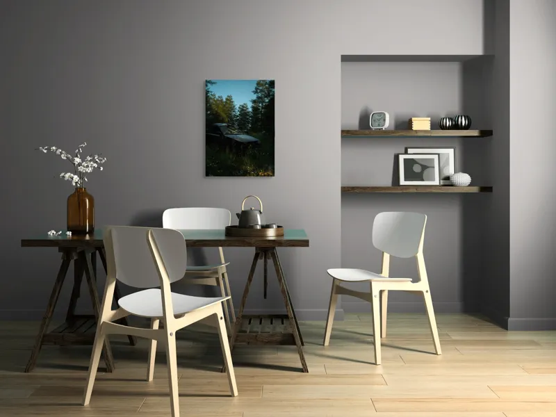 Tablou Canvas, "Mașina uitată în pădurea tăcută", 50 x 70 cm – poza 5