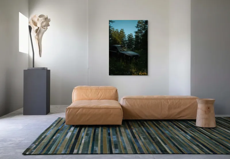 Tablou Canvas, "Mașina uitată în pădurea tăcută", 70 x 100 cm – poza 7