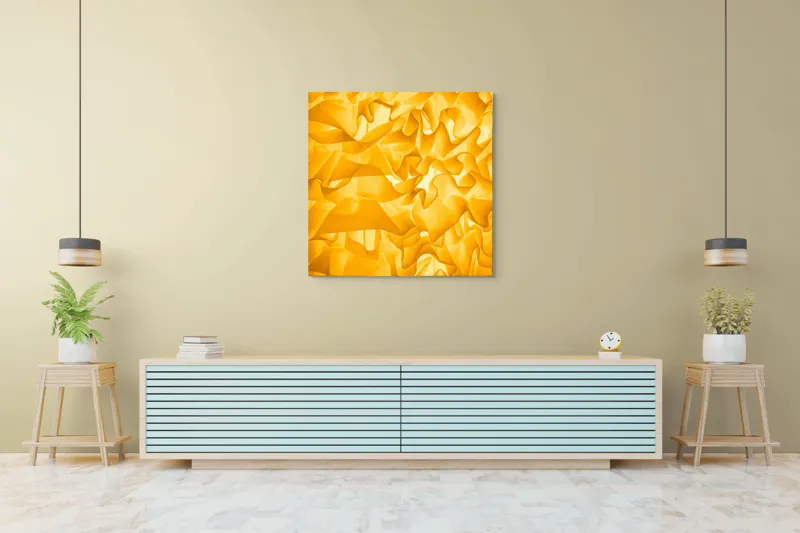 Tablou Canvas, "Răsărit de lumină învolburată", 100 x 100 cm – poza 5