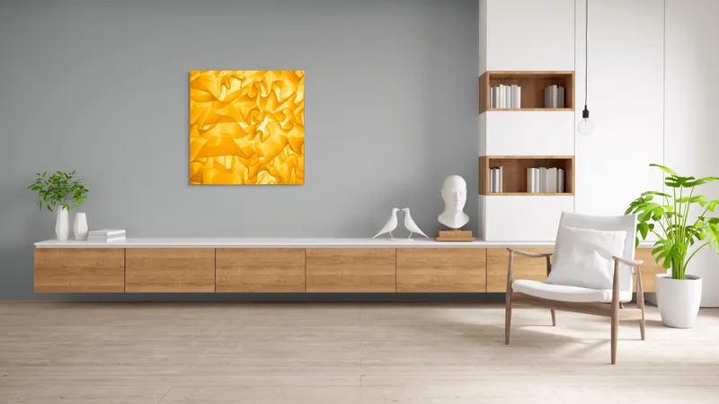 Tablou Canvas, "Răsărit de lumină învolburată", 100 x 100 cm – poza 8