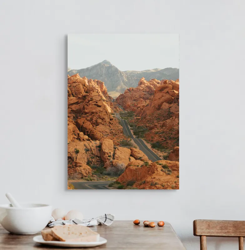 Tablou Canvas Peisaj Arid Deșert Munte Roci Natură, 50 x 70 cm – poza 3