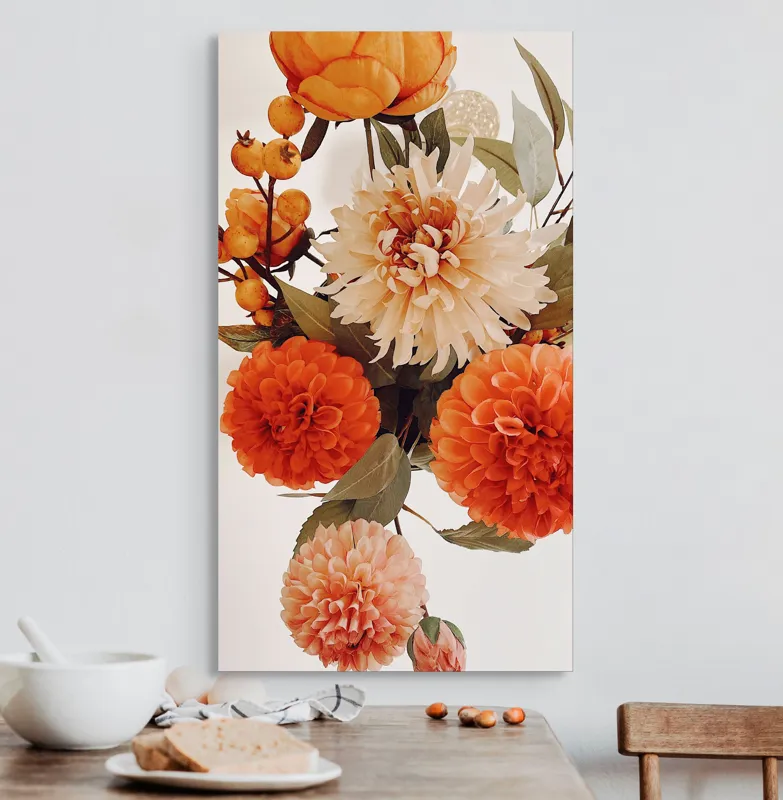 Tablou Canvas cu Cunună de flori autumnale elegante, 50 x 90 cm – poza 3