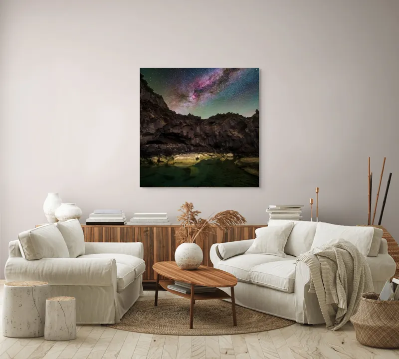 Tablou Canvas, "Odiseea cerului peste stânci stinse", 100 x 100 cm – poza 3