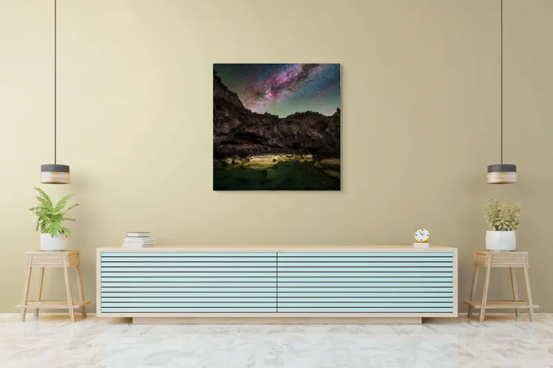 Tablou Canvas, "Odiseea cerului peste stânci stinse", 100 x 100 cm – poza 5