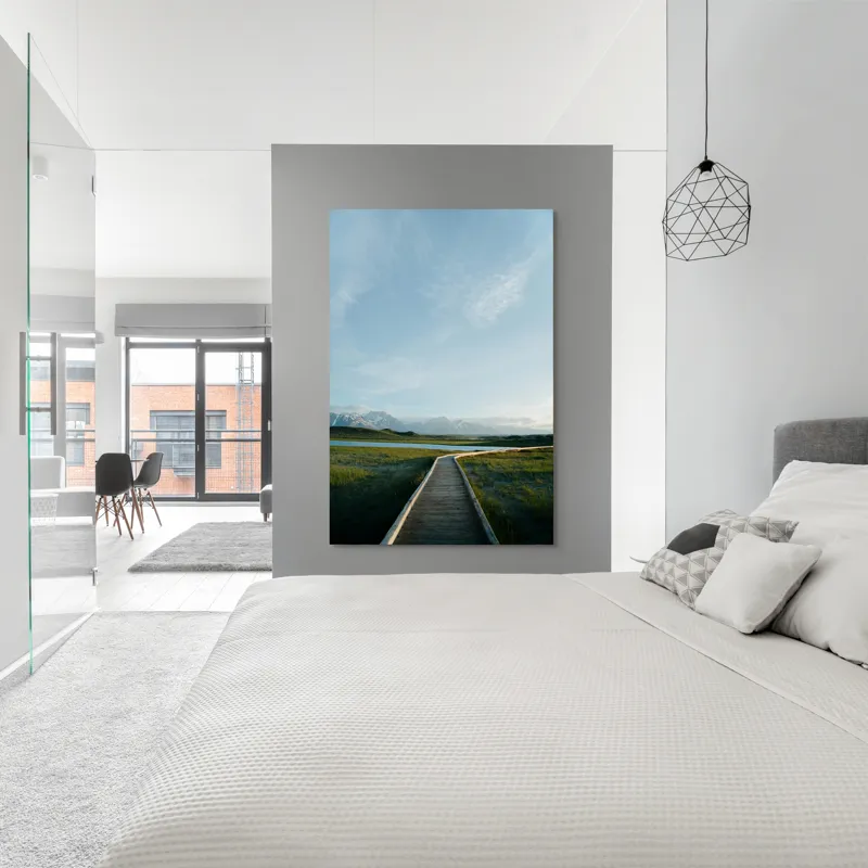 Tablou Canvas Peisaj Alpin Verde cu Munți și Natură, 100 x 150 cm – poza 5