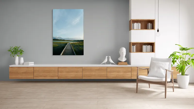 Tablou Canvas Peisaj Alpin Verde cu Munți și Natură, 100 x 150 cm – poza 8