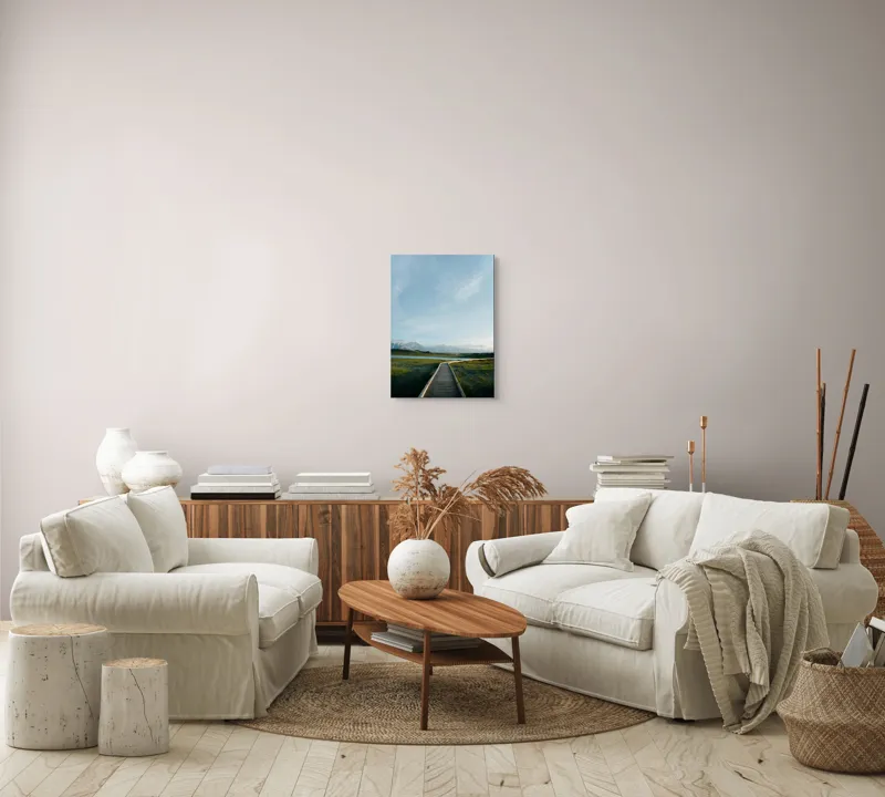 Tablou Canvas Peisaj Alpin Verde cu Munți și Natură, 39 x 54 cm – poza 5