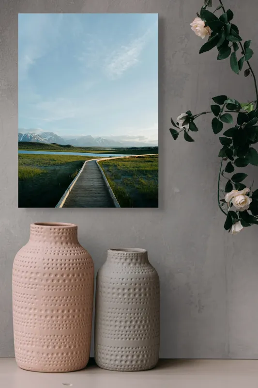 Tablou Canvas Peisaj Alpin Verde cu Munți și Natură, 39 x 54 cm – poza 6