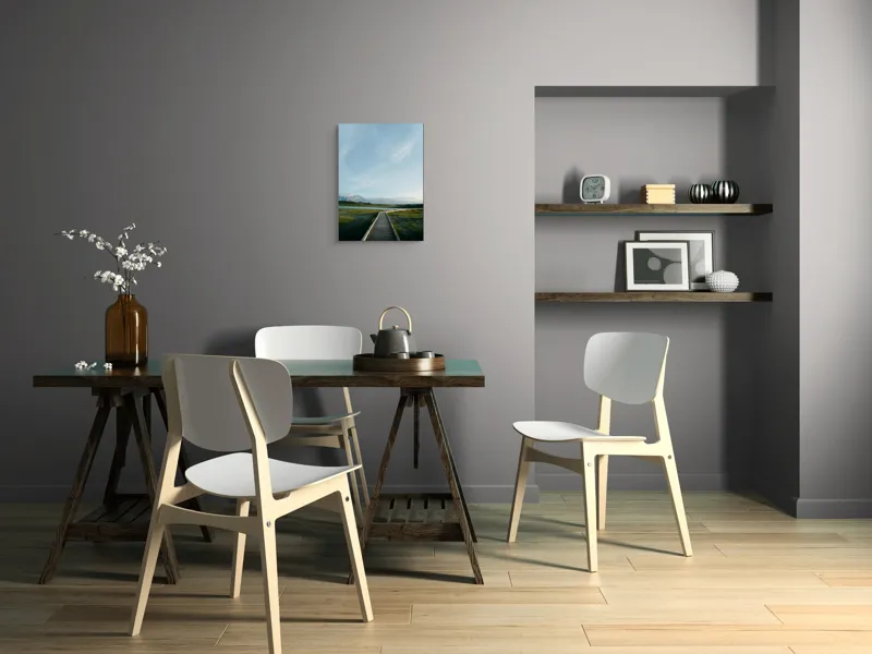 Tablou Canvas Peisaj Alpin Verde cu Munți și Natură, 39 x 54 cm – poza 7