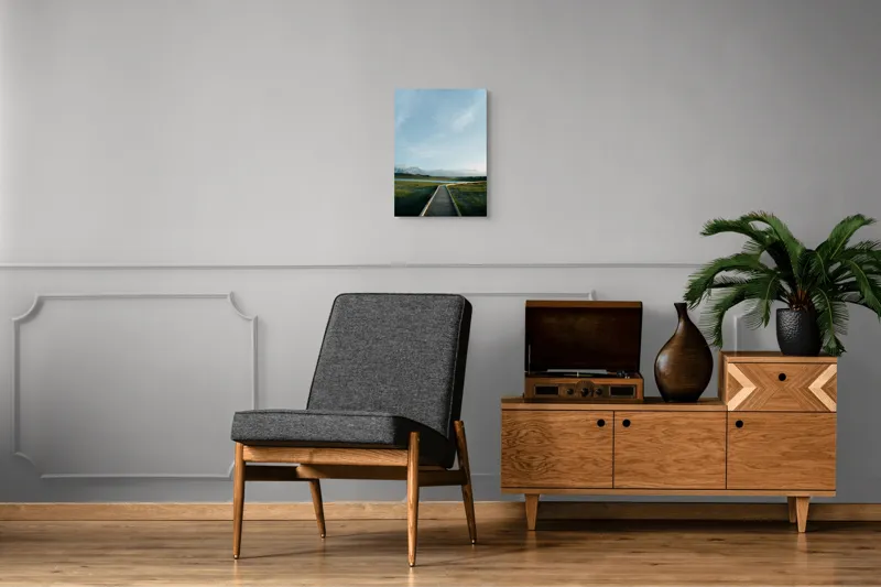 Tablou Canvas Peisaj Alpin Verde cu Munți și Natură, 39 x 54 cm – poza 8