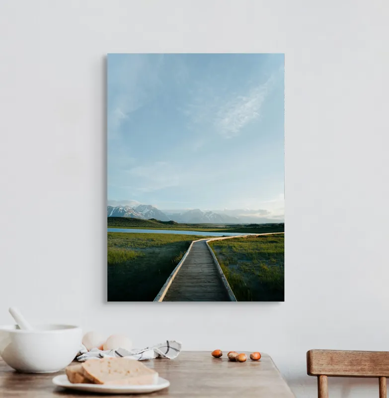 Tablou Canvas Peisaj Alpin Verde cu Munți și Natură, 50 x 70 cm – poza 3