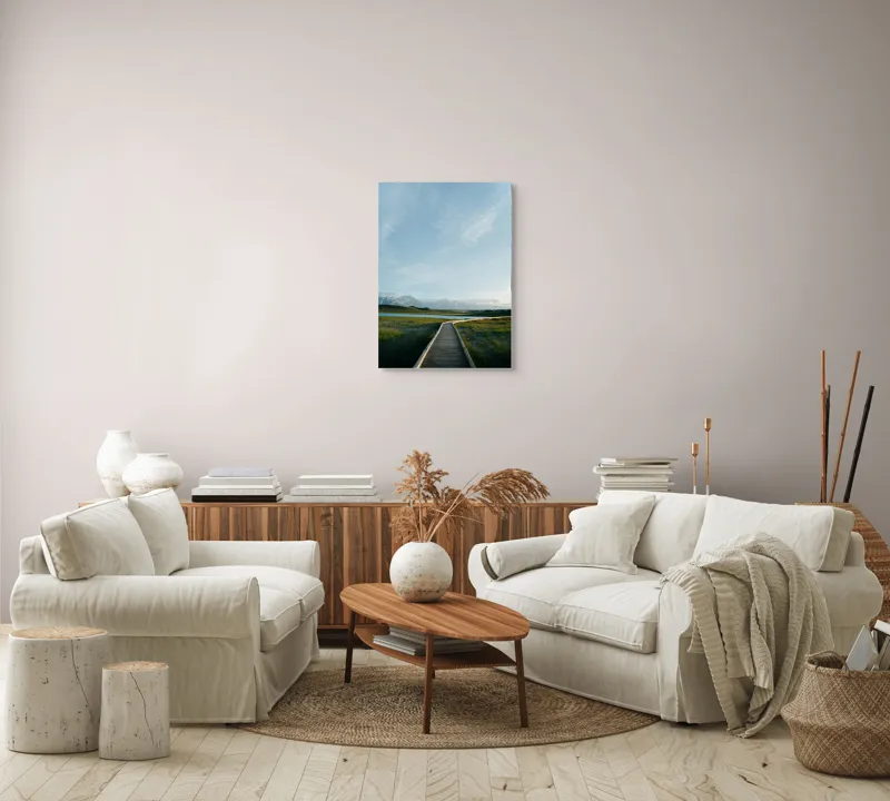 Tablou Canvas Peisaj Alpin Verde cu Munți și Natură, 50 x 70 cm – poza 4