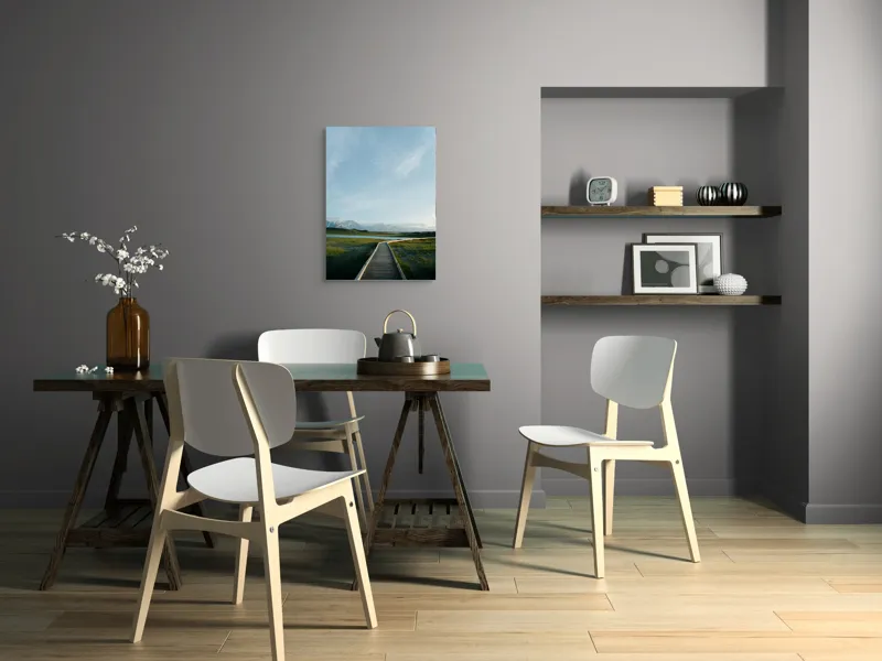 Tablou Canvas Peisaj Alpin Verde cu Munți și Natură, 50 x 70 cm – poza 5