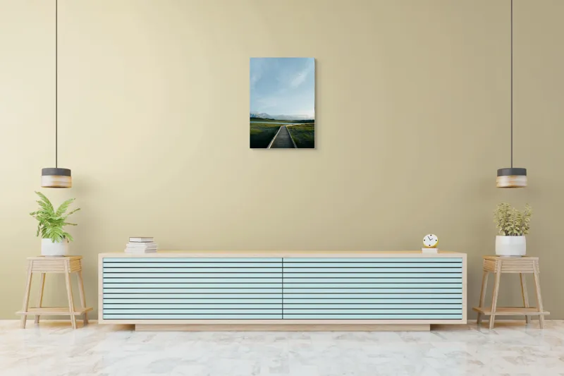 Tablou Canvas Peisaj Alpin Verde cu Munți și Natură, 50 x 70 cm – poza 6