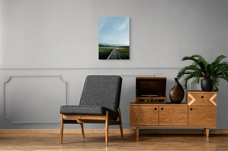Tablou Canvas Peisaj Alpin Verde cu Munți și Natură, 50 x 70 cm – poza 8