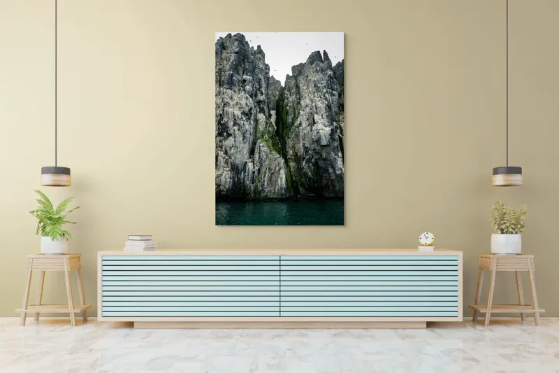 Tablou Canvas Coloși de piatră la malul mării, peisaj natural și misterios, 100 x 150 cm – poza 4