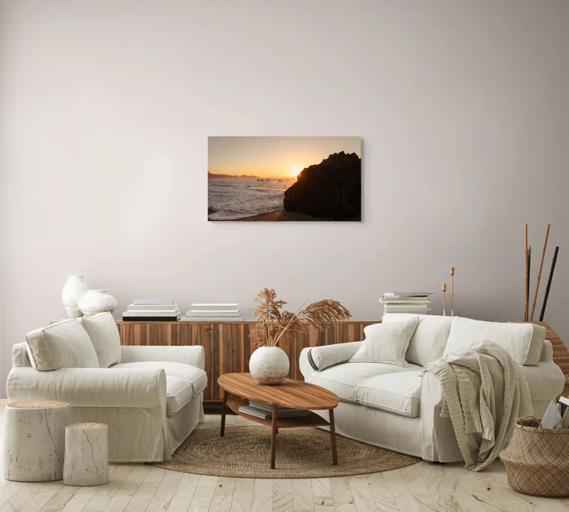 Tablou Canvas, "Soarele îmbrățișând stâncile mării", 90 x 50 cm – poza 4