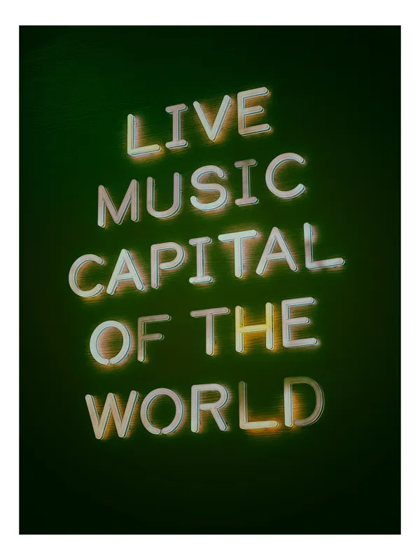 Tablou Canvas cu citat despre capitala muzicii live, 50 x 50 cm