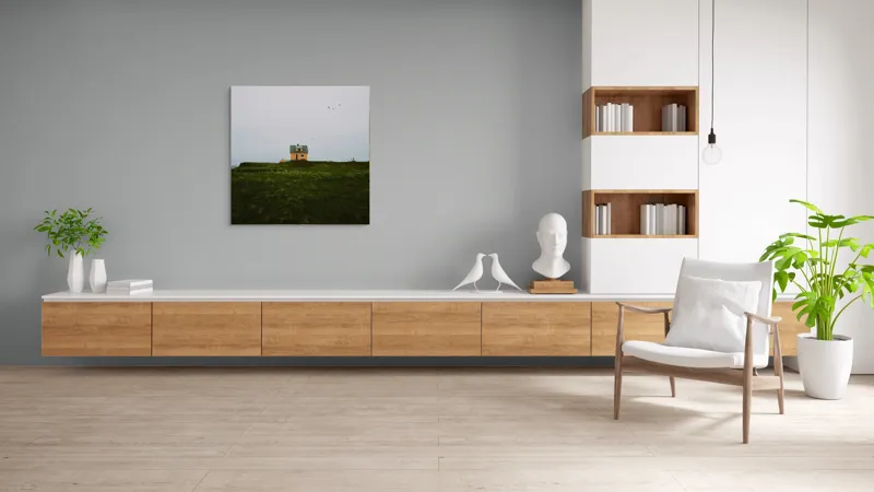 Tablou Canvas, "Căsuța singuratică pe câmp vast", 100 x 100 cm – poza 8