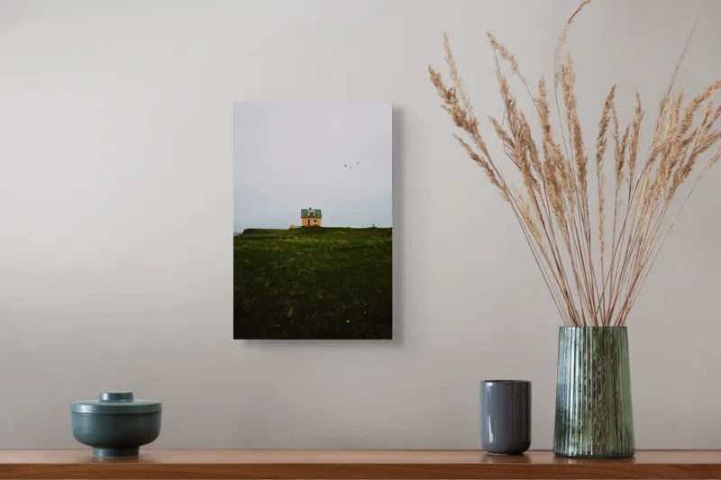 Tablou Canvas, "Căsuța singuratică pe câmp vast", 26 x 39 cm – poza 5