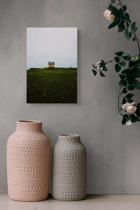 Tablou Canvas, "Căsuța singuratică pe câmp vast", 26 x 39 cm – poza 6