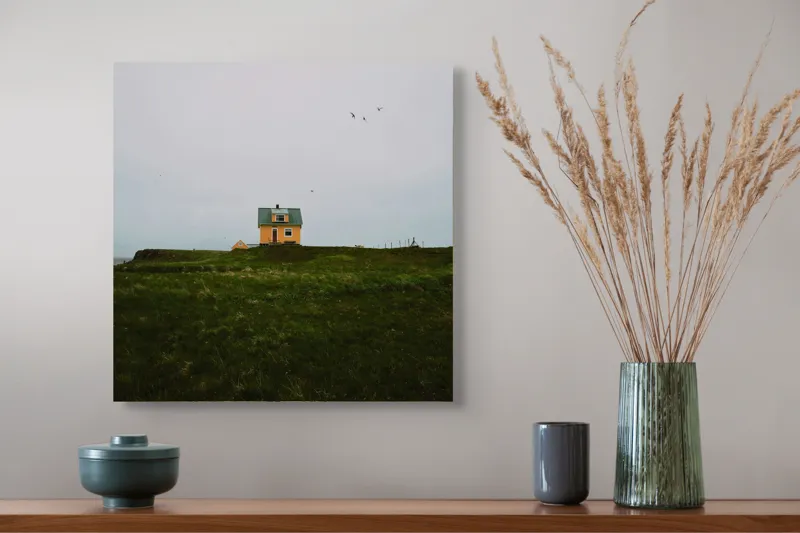 Tablou Canvas, "Căsuța singuratică pe câmp vast", 50 x 50 cm – poza 4