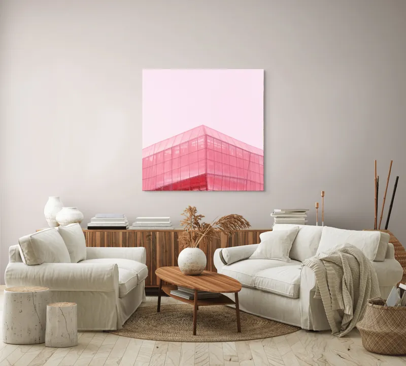 Tablou Canvas, "Geometria viselor în roz пастel", 100 x 100 cm – poza 3