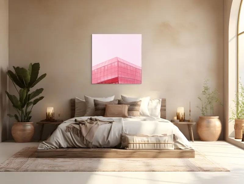 Tablou Canvas, "Geometria viselor în roz пастel", 100 x 100 cm – poza 4