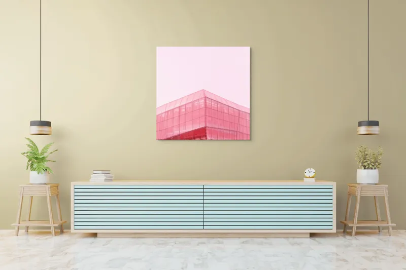 Tablou Canvas, "Geometria viselor în roz пастel", 100 x 100 cm – poza 5