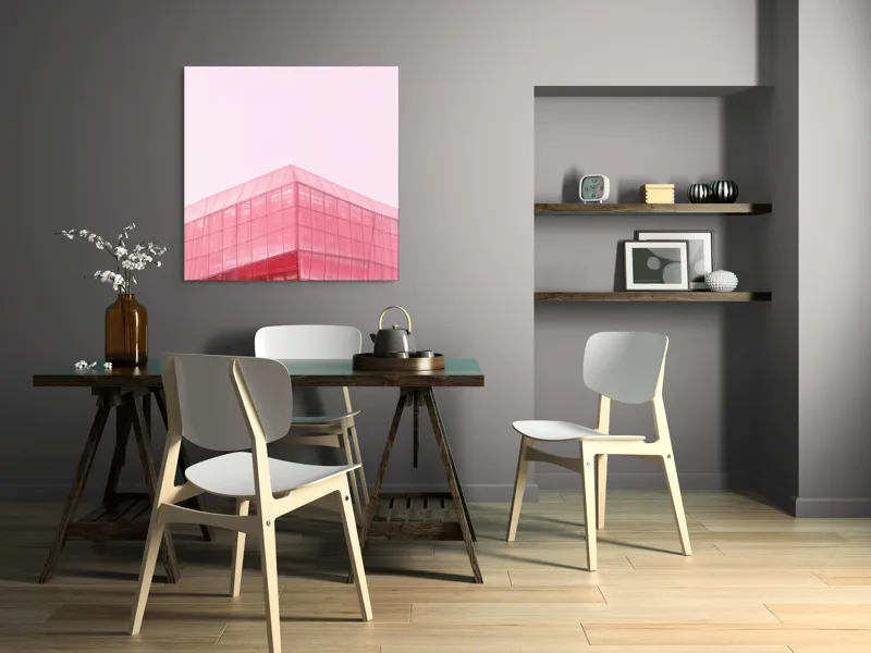 Tablou Canvas, "Geometria viselor în roz пастel", 100 x 100 cm – poza 6
