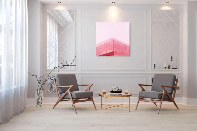 Tablou Canvas, "Geometria viselor în roz пастel", 100 x 100 cm – poza 7