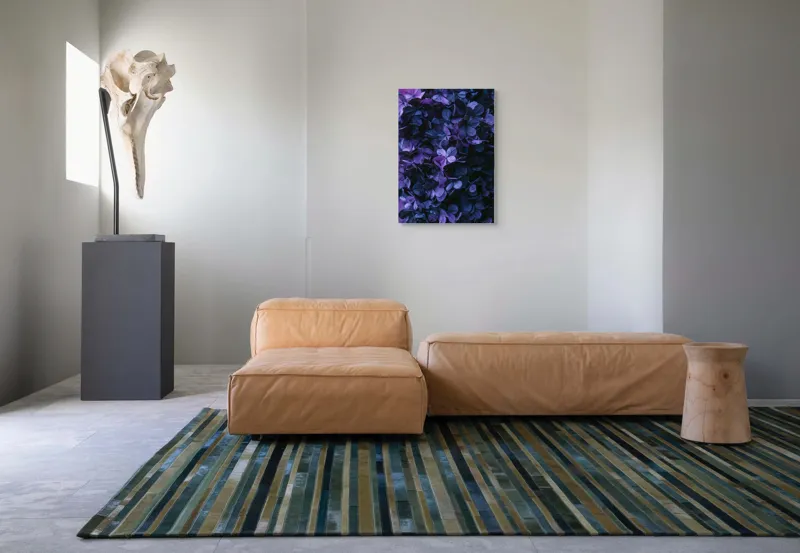 Tablou Canvas, "Frumusețea misterului floral nocturn", Frunziș, Violet, Mister, Textură, Abundență, Umbre, Înflorire, Contrast, 50 x 70 cm – poza 7