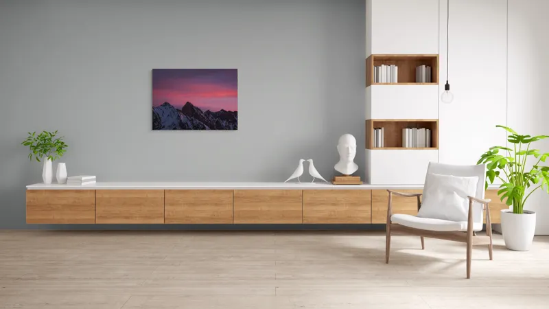 Tablou Canvas, "Splendoarea zăpezilor sub cer roz", 100 x 70 cm – poza 6