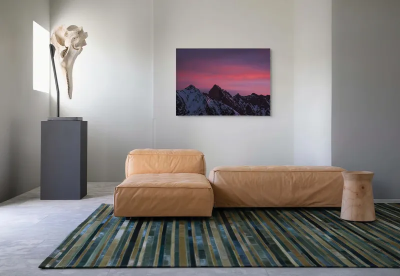 Tablou Canvas, "Splendoarea zăpezilor sub cer roz", 100 x 70 cm – poza 7