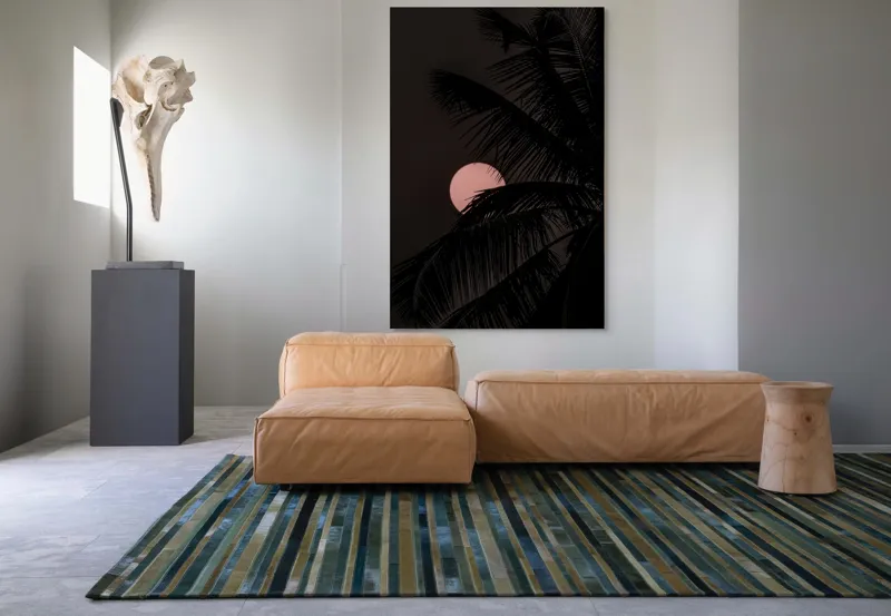 Tablou Canvas, "Luna mângâiată de frunze în noapte", 100 x 150 cm – poza 7